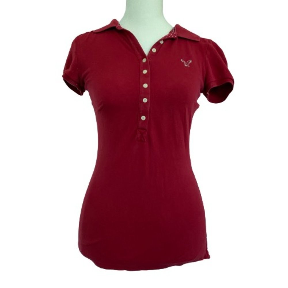 American Eagle Red Polo Shirt
